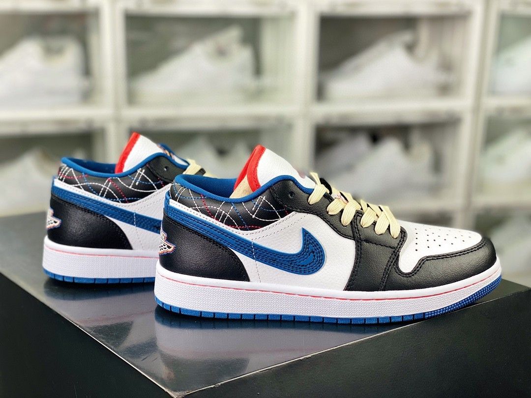 Jordan 1 low black blue best sale