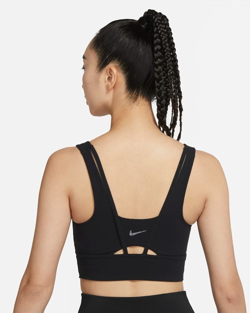 Black Nike Womens Alate Ellipse Medium Support Padded Longline