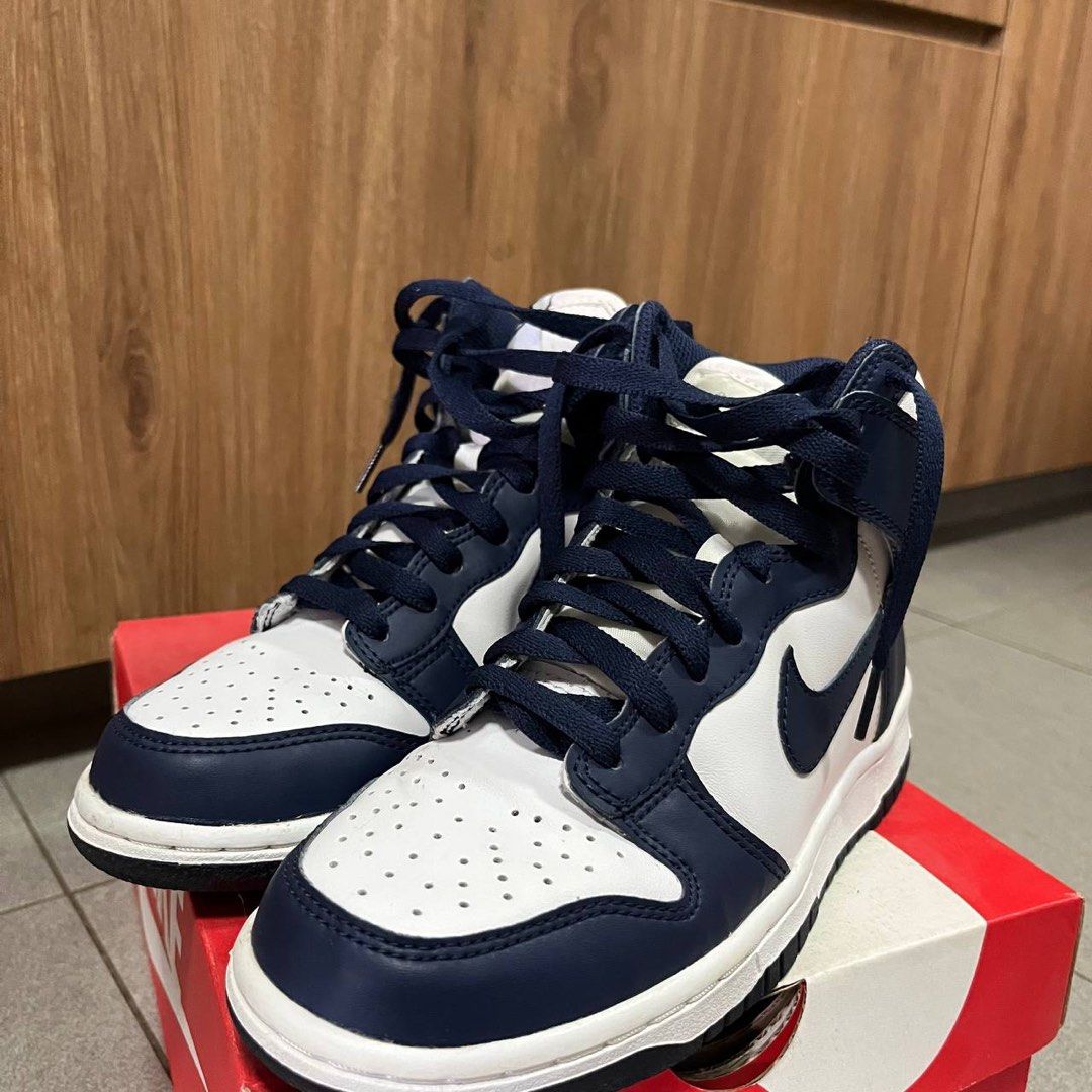 Nike air jordan 1 retro high gs navy white hot sale