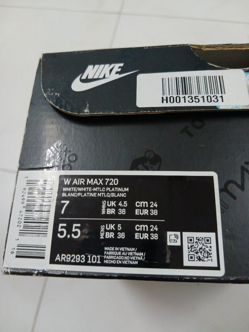 Nike Air Max 720 White Platinum (Women's) - AR9293-101 - US