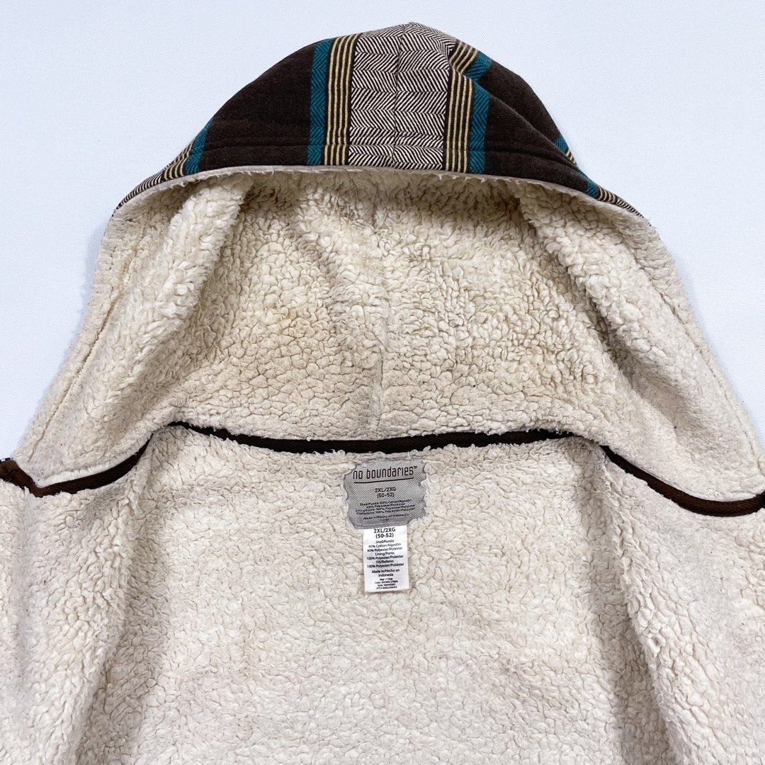 No Boundaries Sherpa lined Hoodie Jacket Men s Fashion Coats