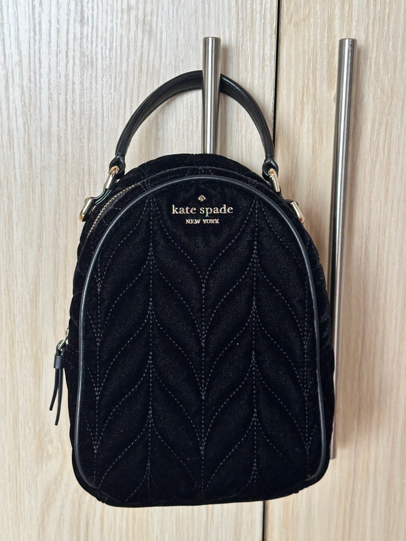 ORIGINAL Kate Spade Briar Lane Quilted Velvet Mini Convertible Backpack