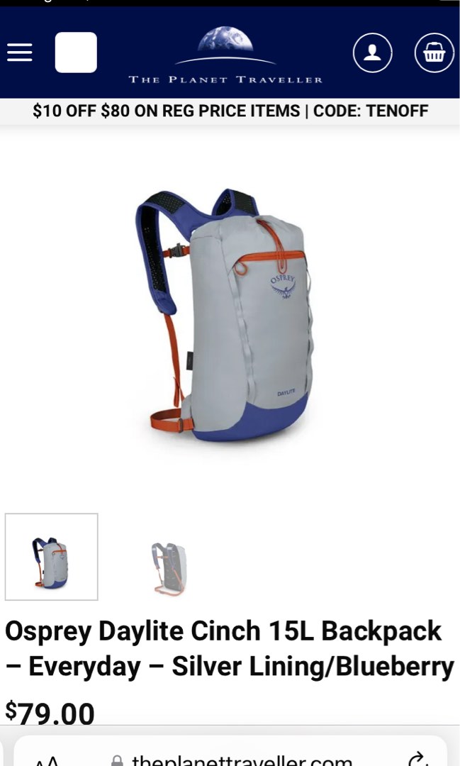 Osprey Daylite Cinch 15L Backpack Everyday Silver Lining