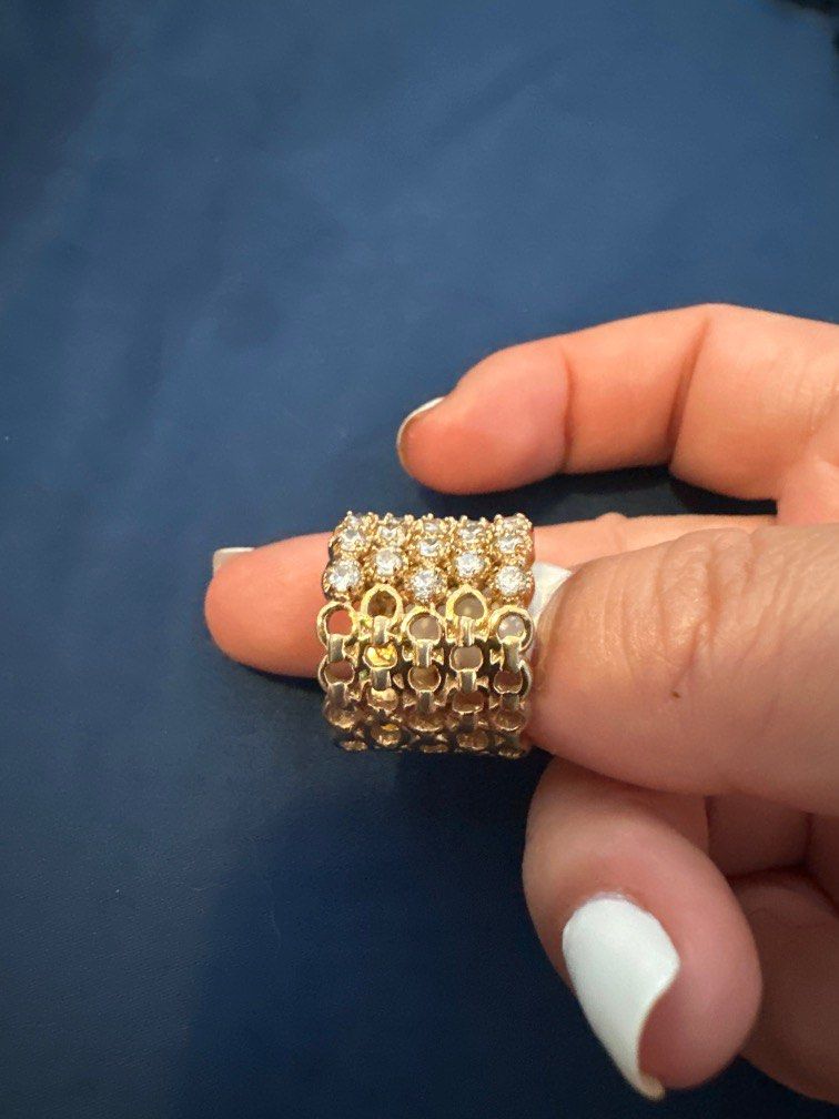 Plated diamonds gold ring Women s Fashion Jewelry Organisers