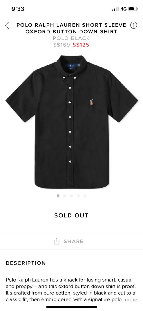 Ralph lauren black sales short sleeve shirt