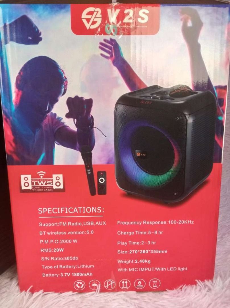 Portable Speaker V2S Party Box, Audio, Portable Audio Accessories on ...