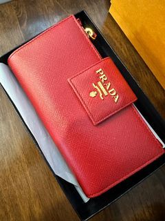 Prada Fiocco Bow Saffiano Lux Long Wallet (SHG-75XreP) – LuxeDH