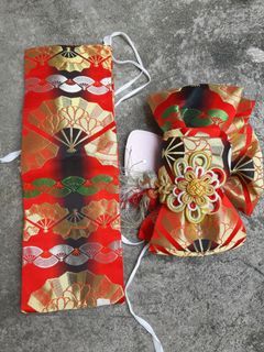 TSUKE BROCADE  JAPANESE OBI  PRE TIED FUKURO OBi

 PRE TIED Fukuro obi  belt set fukuro
obi 
kimono
yukata
hanhaba
nagoya
