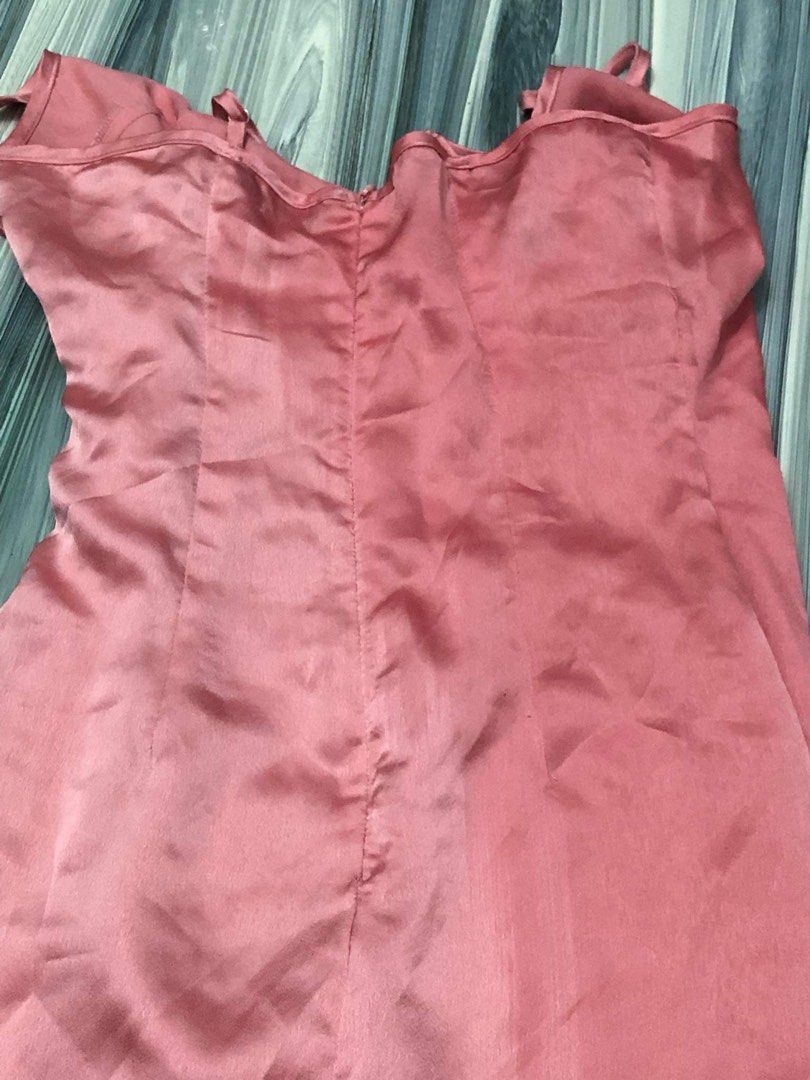 Shape Dusty Pink Satin Wrap Dress