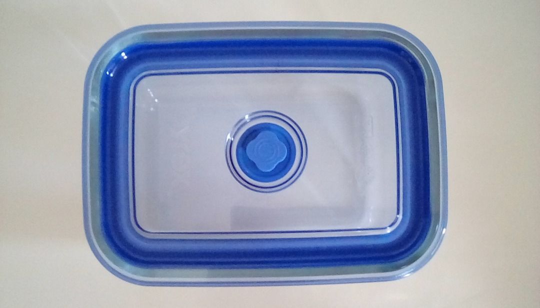 Pyrex Rectangle Eco Touch 1500 ml, Transparent and Blue ( Fixed Price ...
