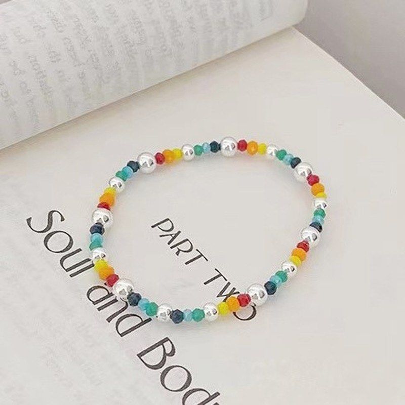 Rainbow colourful silver bracelet Women s Fashion Jewelry