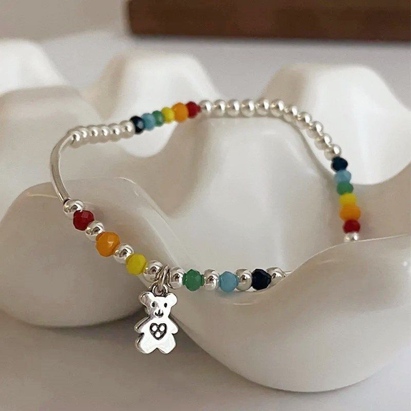 Rainbow colourful silver bracelet Women s Fashion Jewelry