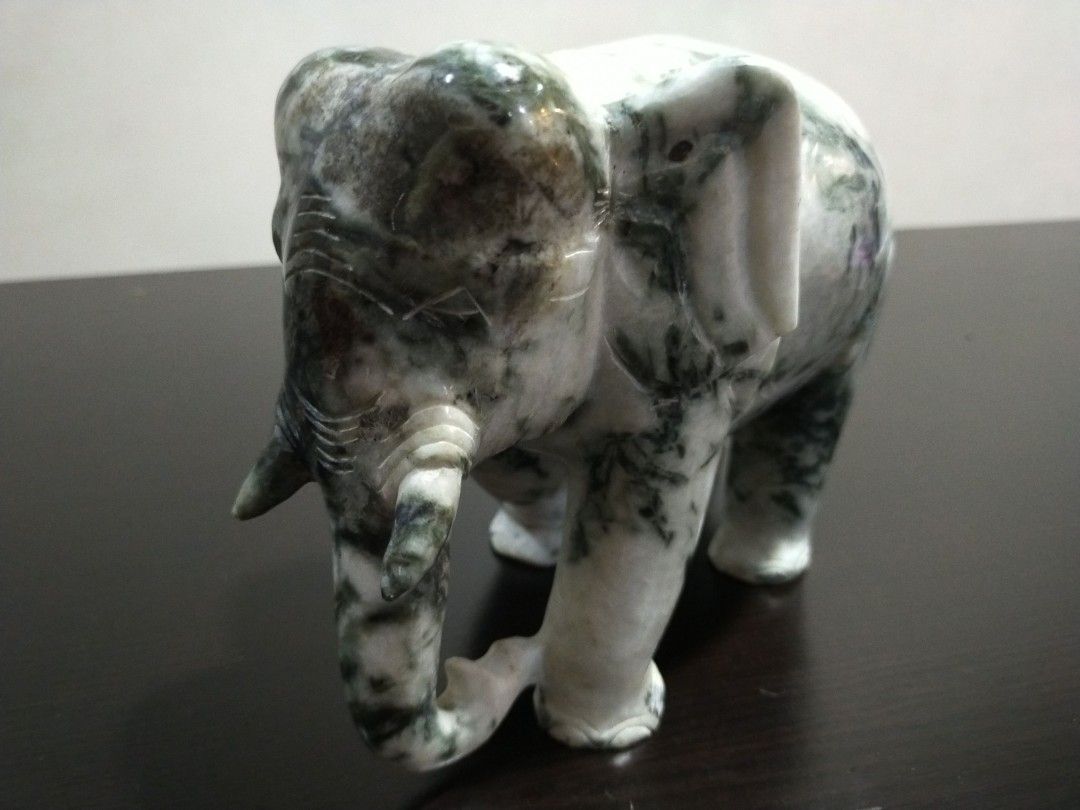 Real Jade Elephant Statue, Furniture & Home Living, Home Decor, Other ...