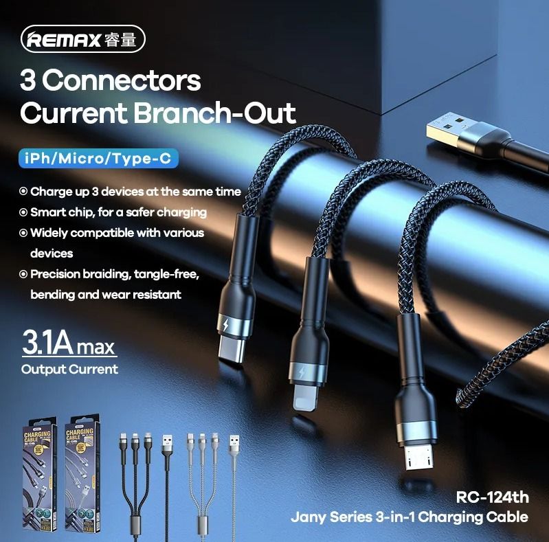 Remax RC 124th 1.2M Usb 3A Fast Wholesale Data Cables Charger