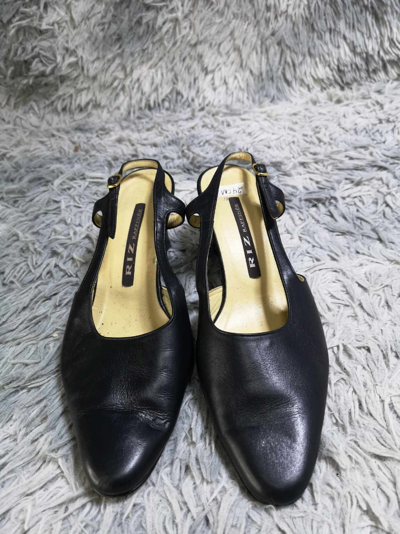 Riz Raffinee Black Leather Strap Sandals, Women's Fashion, Footwear