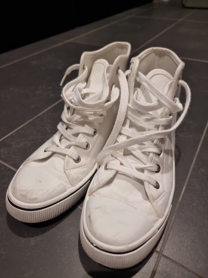 White sneakers shop cotton on
