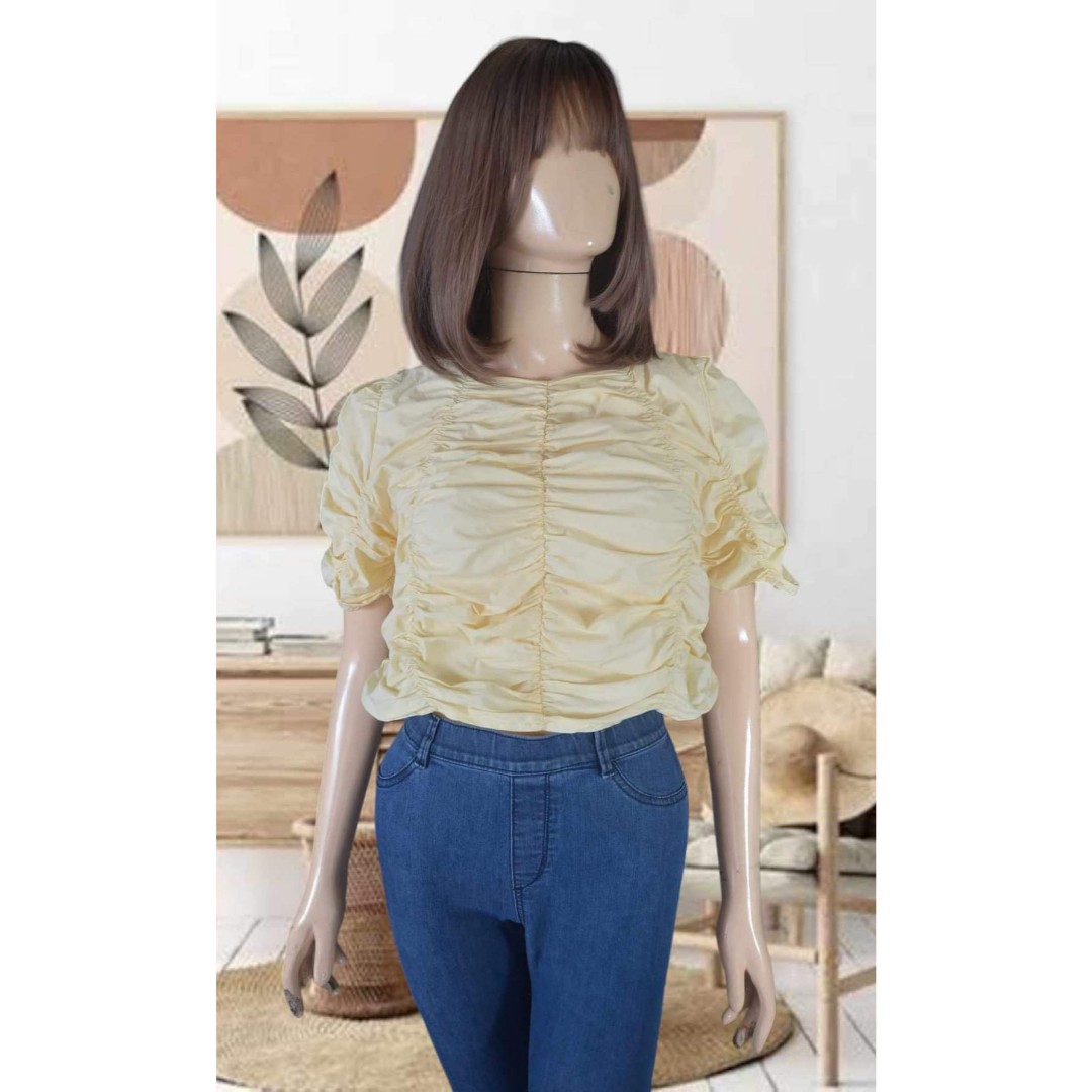 Ruched top, Women's Fashion, Tops, Blouses on Carousell