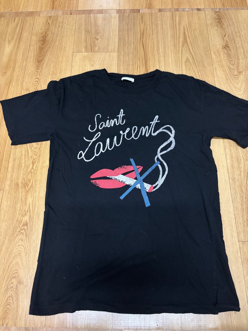 Saint Laurent No Smoking T Shirt, 名牌, 服裝- Carousell