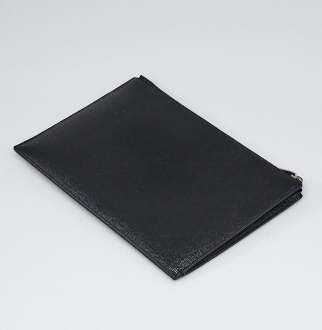 saint laurent paris zipped tablet holder in grain de poudre-embossed leather
