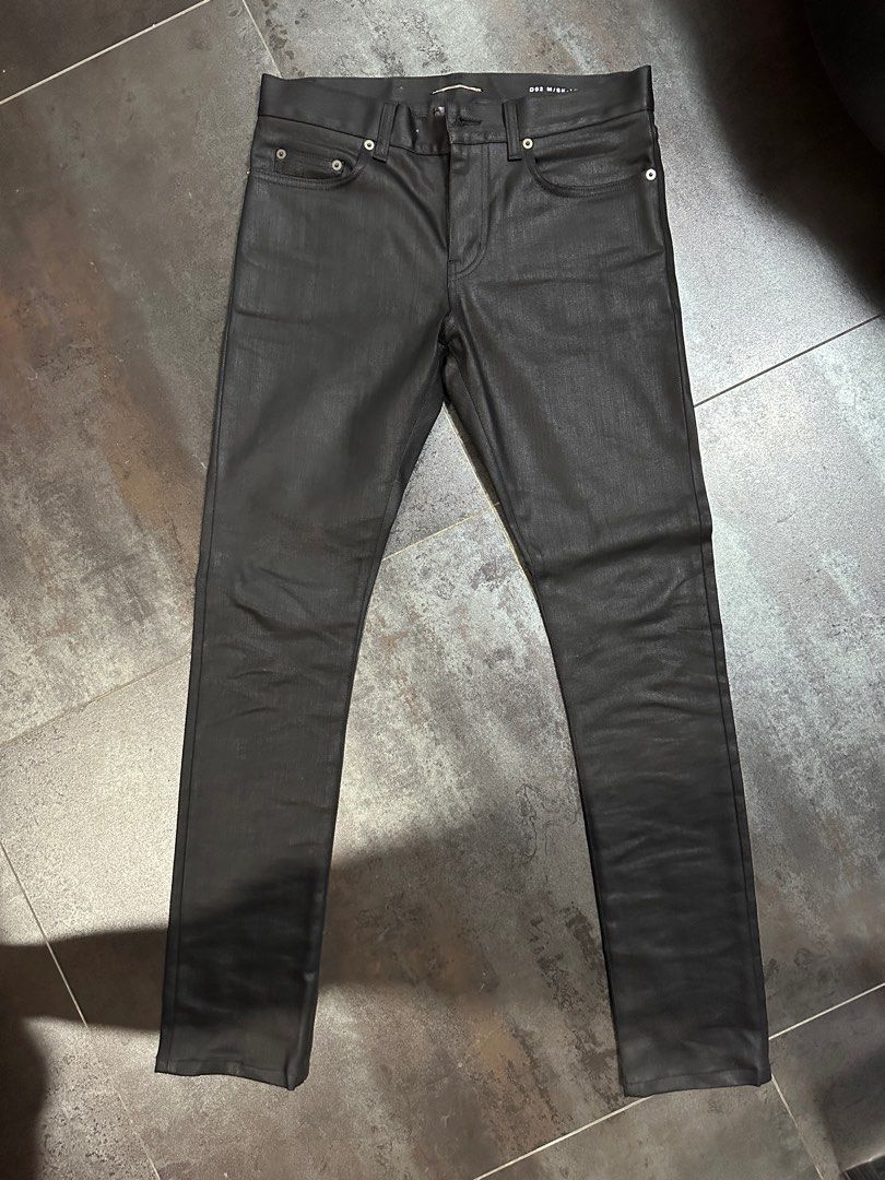 Saint laurent hot sale coated jeans