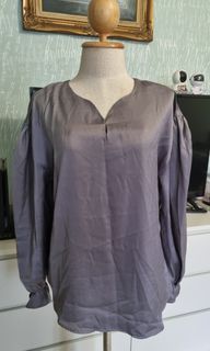 Satin Balloon Sleeve top