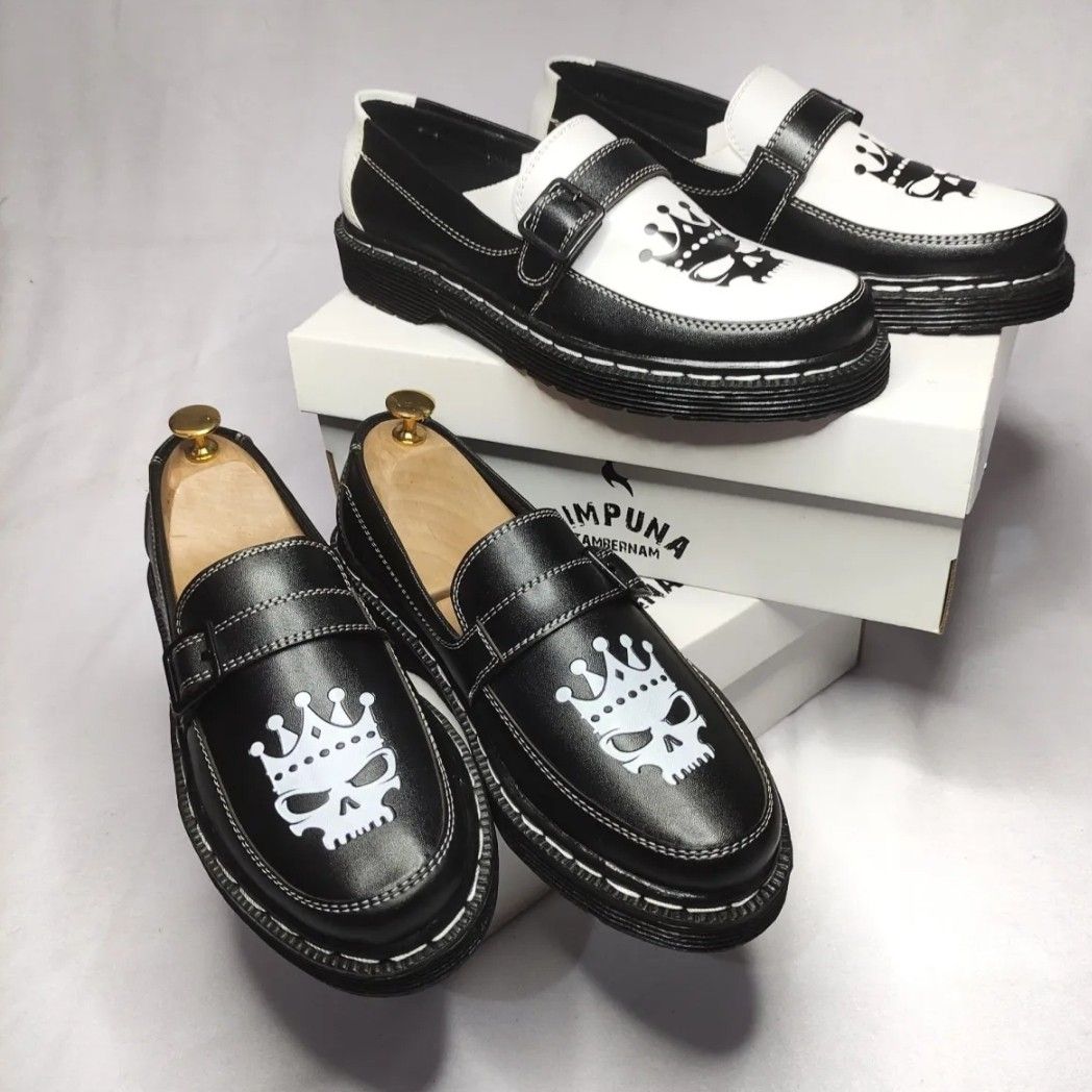 Sepatu Penny Loafers Slip on docmart pra Fesyen Pria Sepatu