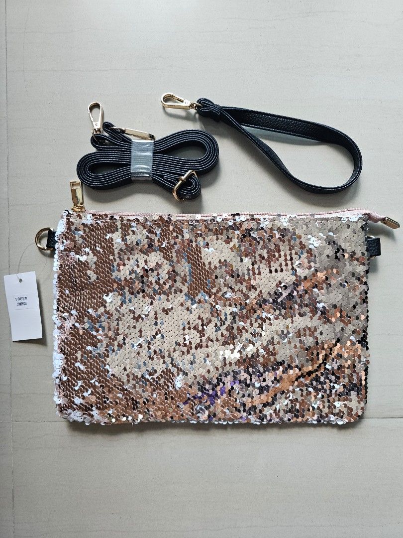 Reversible Sequins Clutch Sling Pouch Women s Fashion Bags