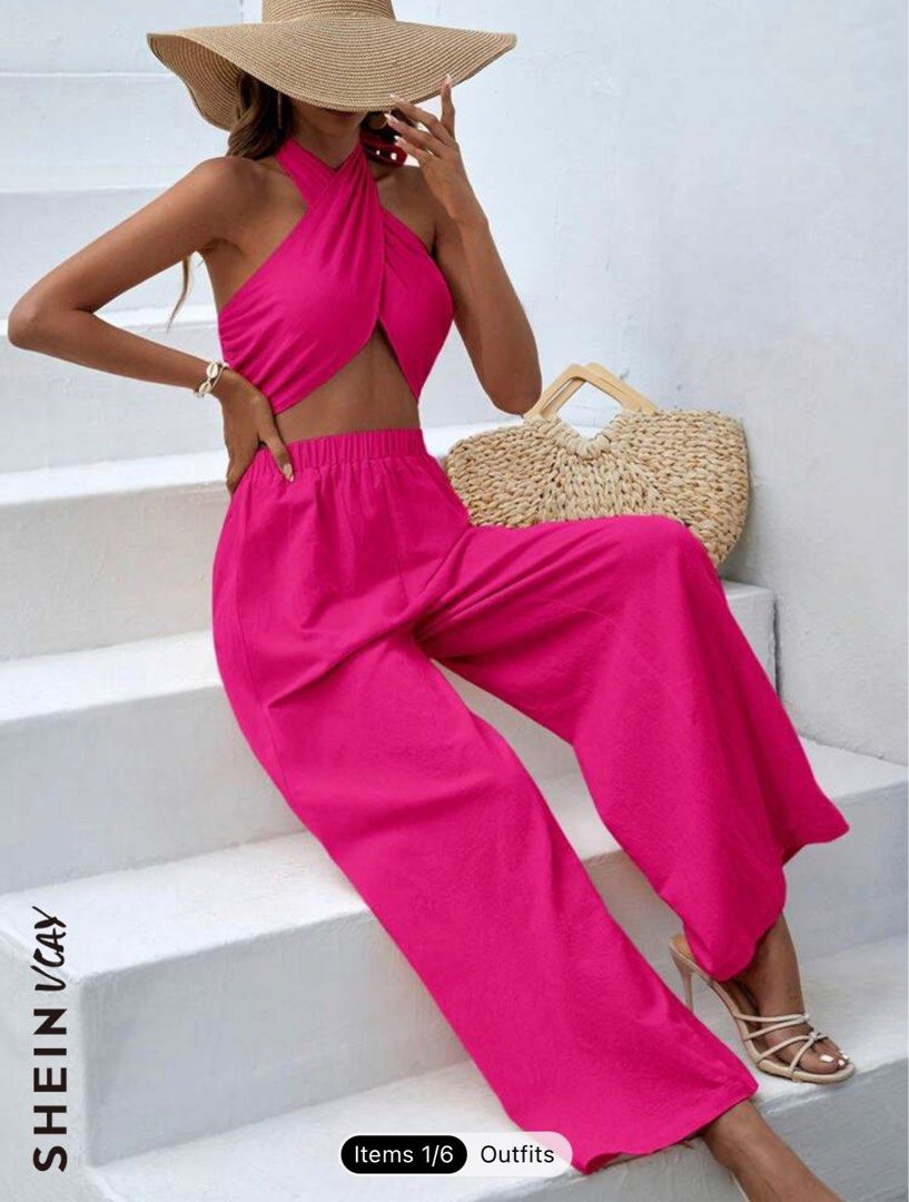 Shein Coords - Beachwear (Category: Sets or Coordinates) located in Quezon City. Submitted by kitz.l (Listing ID 1261686395, Image 1). Description: Shein Coords Beachwear Fuchsia Pink Size in XS (measurements are posted) Used once for a beach trip.