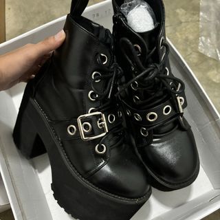 Shein platform heels wedge boots punk goth emo for concert festival party