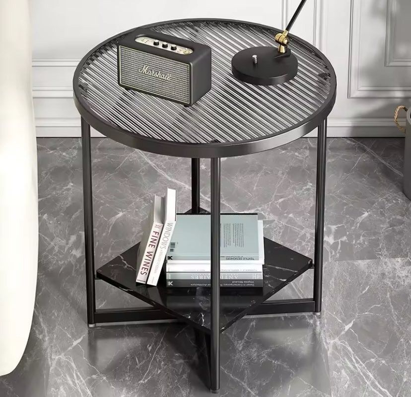 Side/Center table (Category: Tables & Sets) located in Valenzuela. Submitted by mhegz.25 (Listing ID 1261651958, Image 3). Description: Luxury marbling nightstand home funiures ,iron living room Modern style Furnitures,apartment coffee table,side table glass end table Black & gold color Messege us.