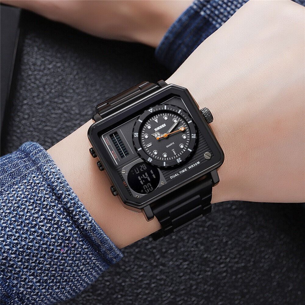 SK12 SKMEI 1392 Quartz Digital Business Casual Dual Time 3 ATM Water Resistant Men s Watch