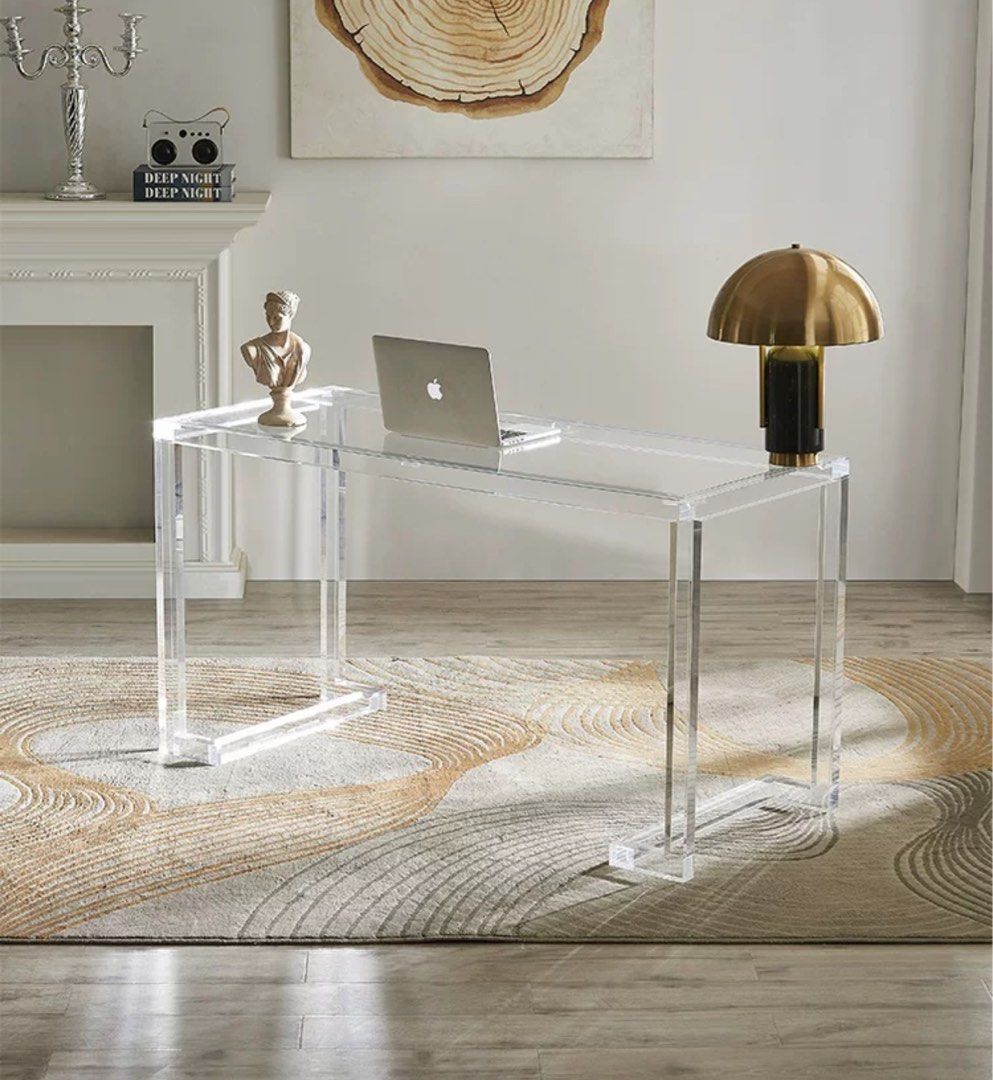 SODY Modern Clear Glass Desk