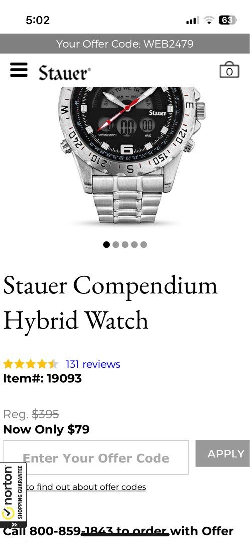 Stauer compendium hybrid best sale watch