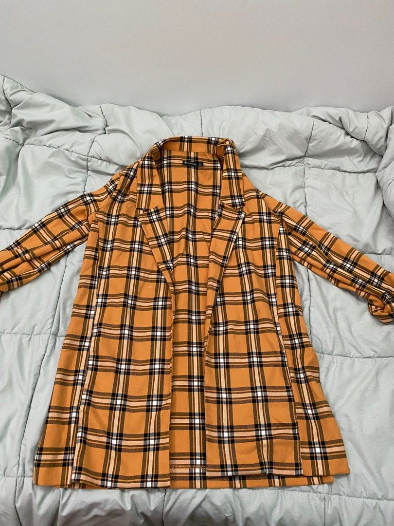 Plaid spring cheap coat