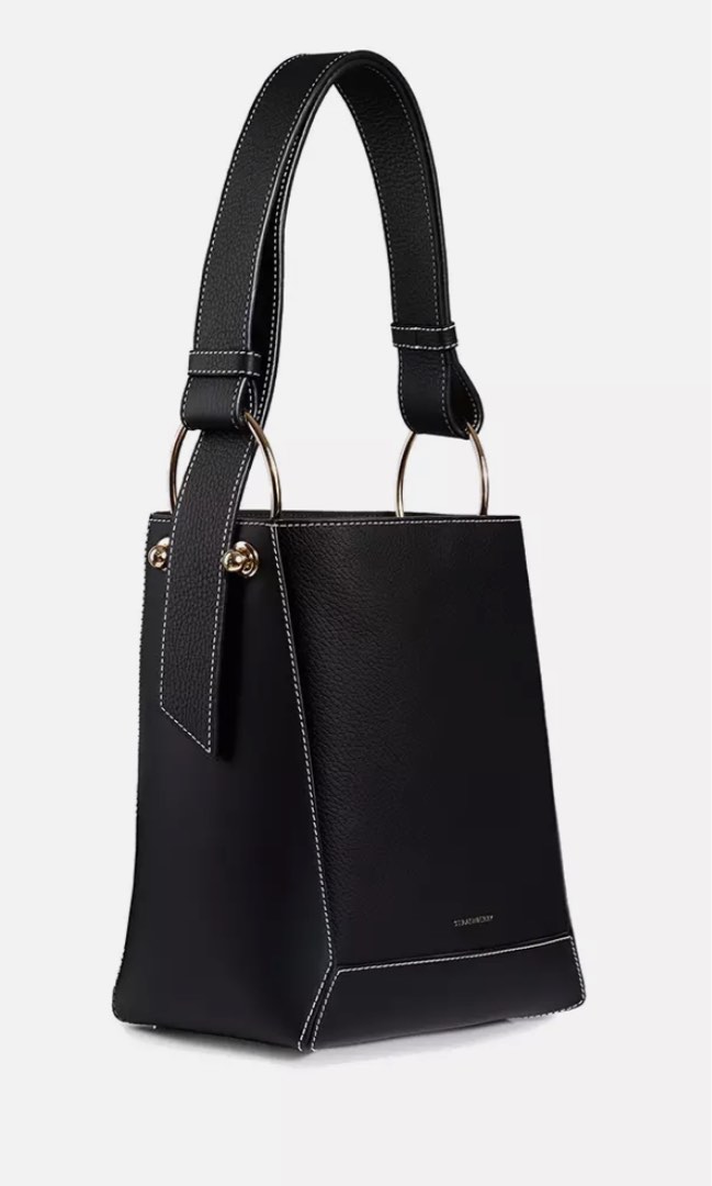 Strathberry Lana midi bucket bag in black, Luxury, Bags Wallets