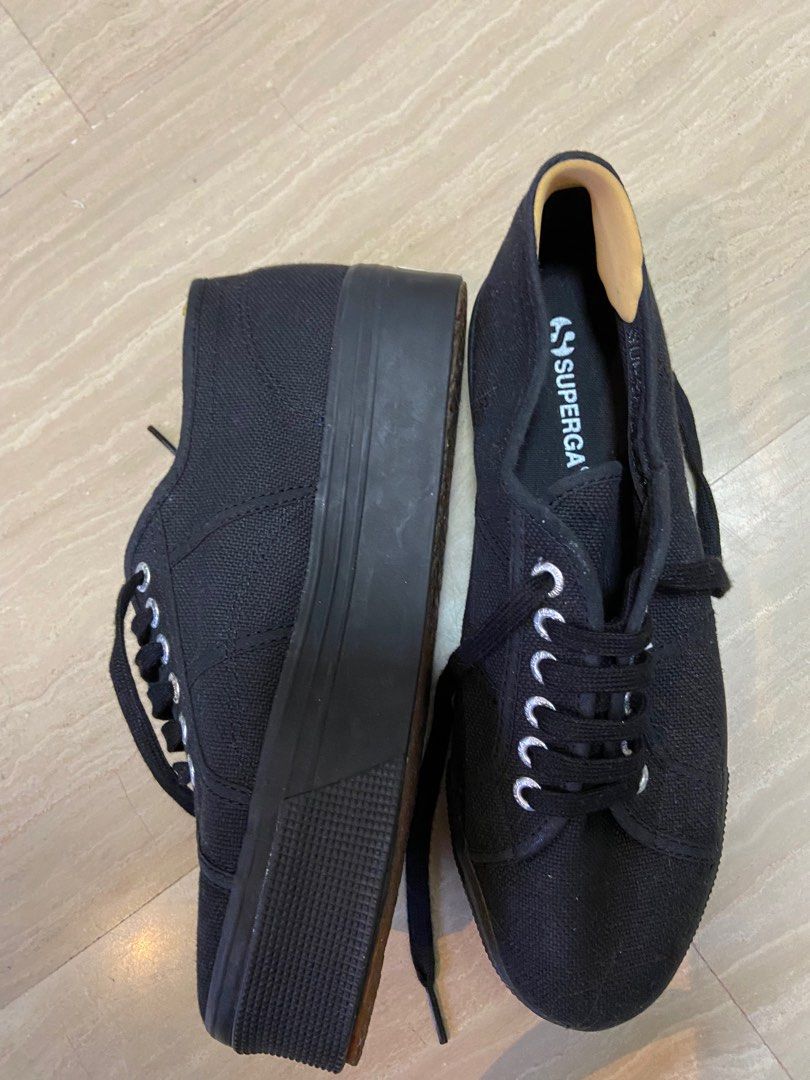 All black platform sneakers discount
