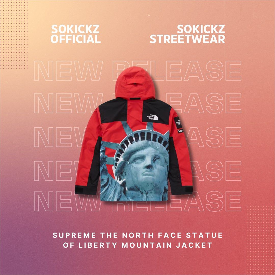 Supreme TNF Mountain Jacket FW 19 Statue of Liberty - Size 9 1/2 - Red