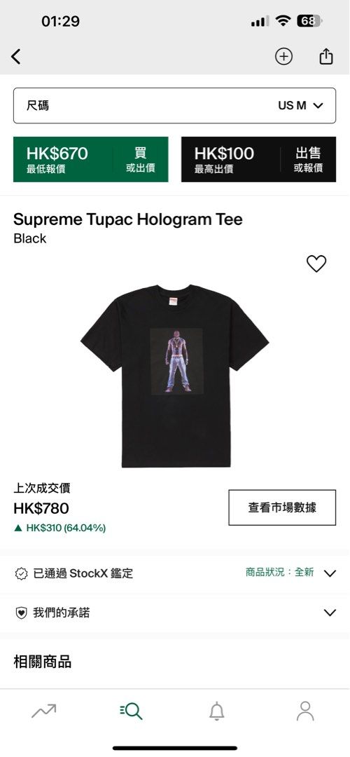 Tupac hotsell hologram tee