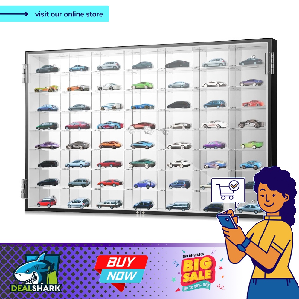 Suzile 1/64 Diecast Acrylic Display Case Car Wall Case Diecast Model ...