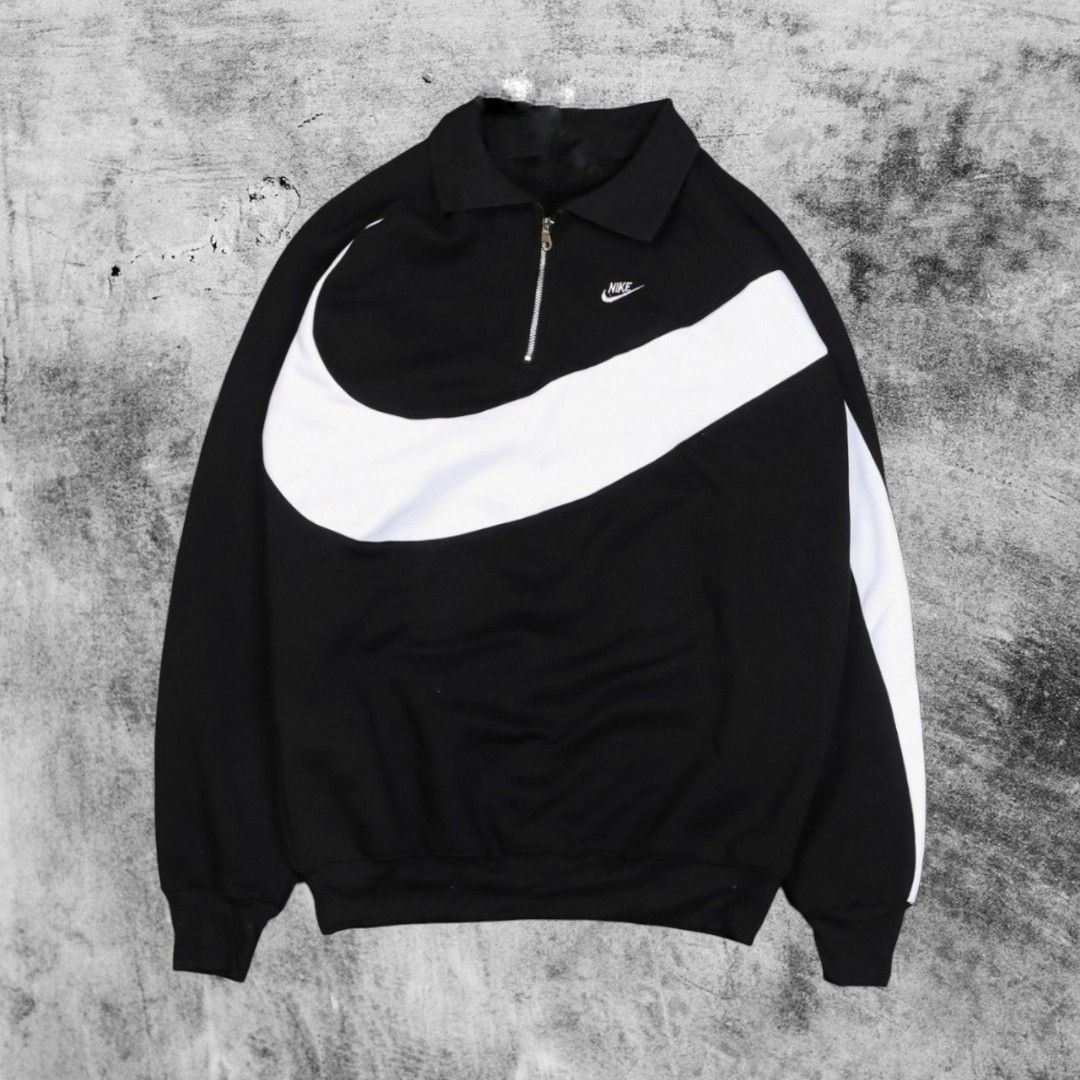 Big Swoosh Half Zipper Nike Hoodie Sweater Rugby Nike Big Swoosh