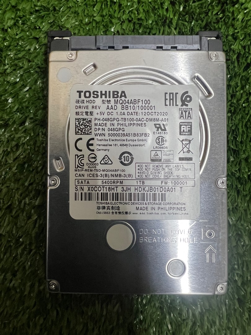 TOSHIBA 1TB HARD DRIVE 100 % HEALTH, Computers & Tech, Parts ...