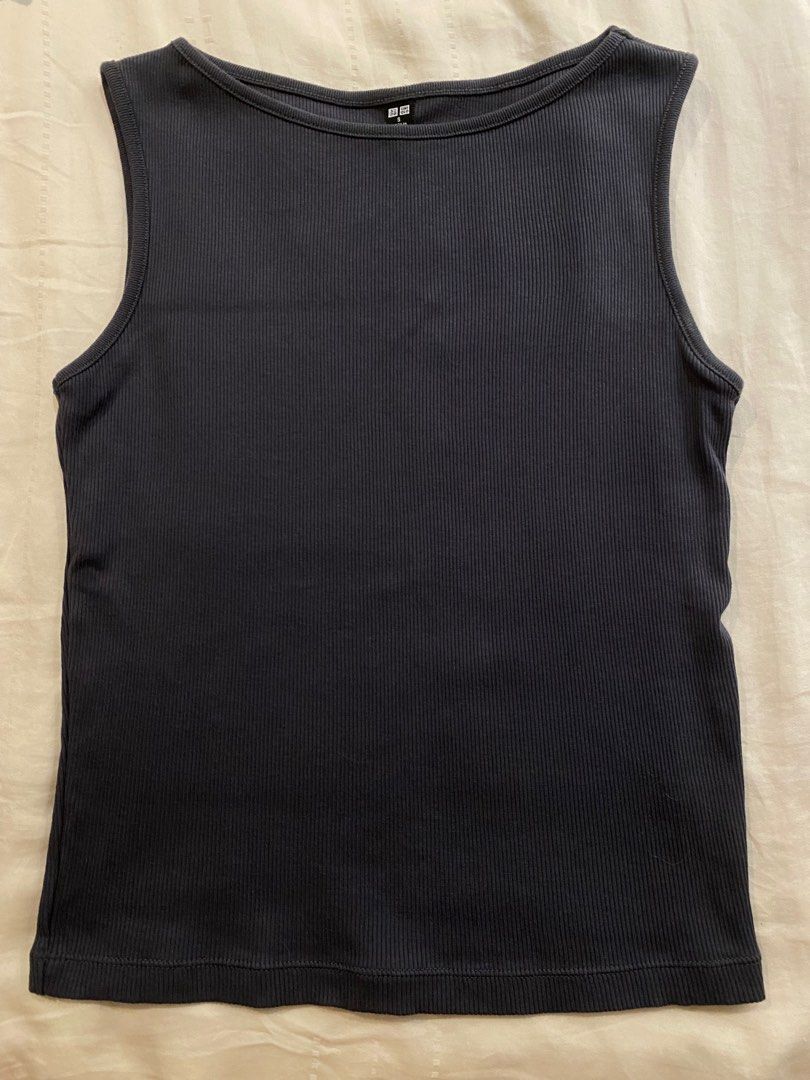 Yummy Nautical Fleece Sustain Tank Top (Dark Gray Stripe)