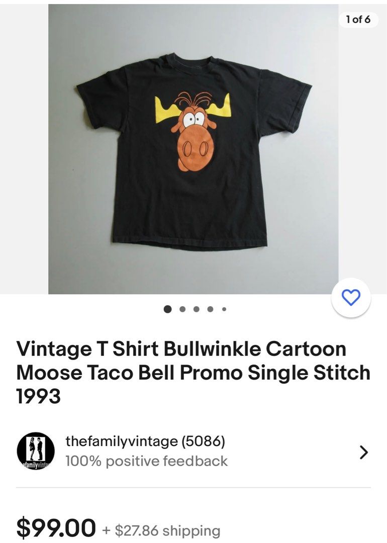 Vintage Rocky & Bullwinkle for Taco Bell Shirt