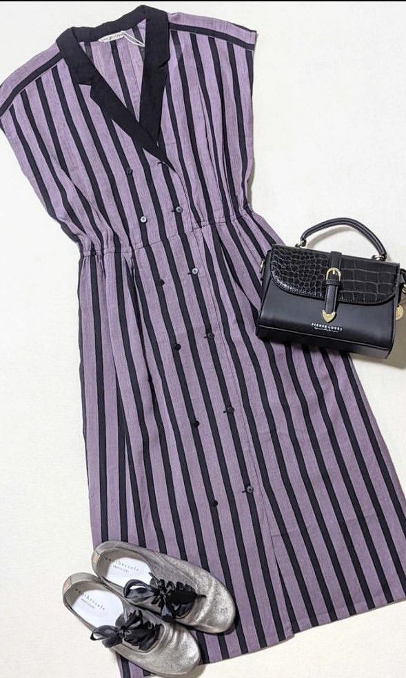 Purple and black striped dress outlet