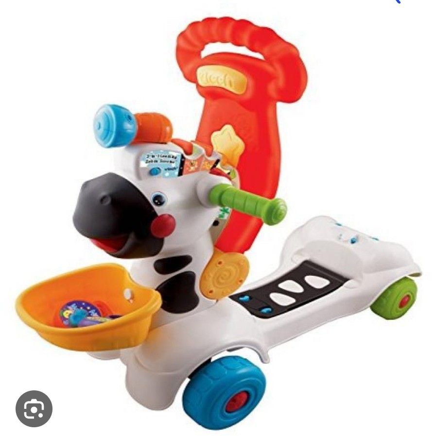 Vtech 3 In 1 Learning Zebra Scooter, 兒童＆孕婦用品, 嬰兒玩具 Carousell