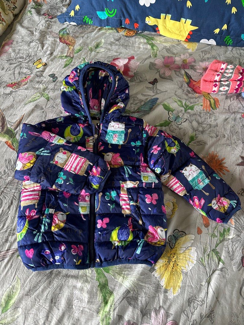 Girls coat cheap with gloves
