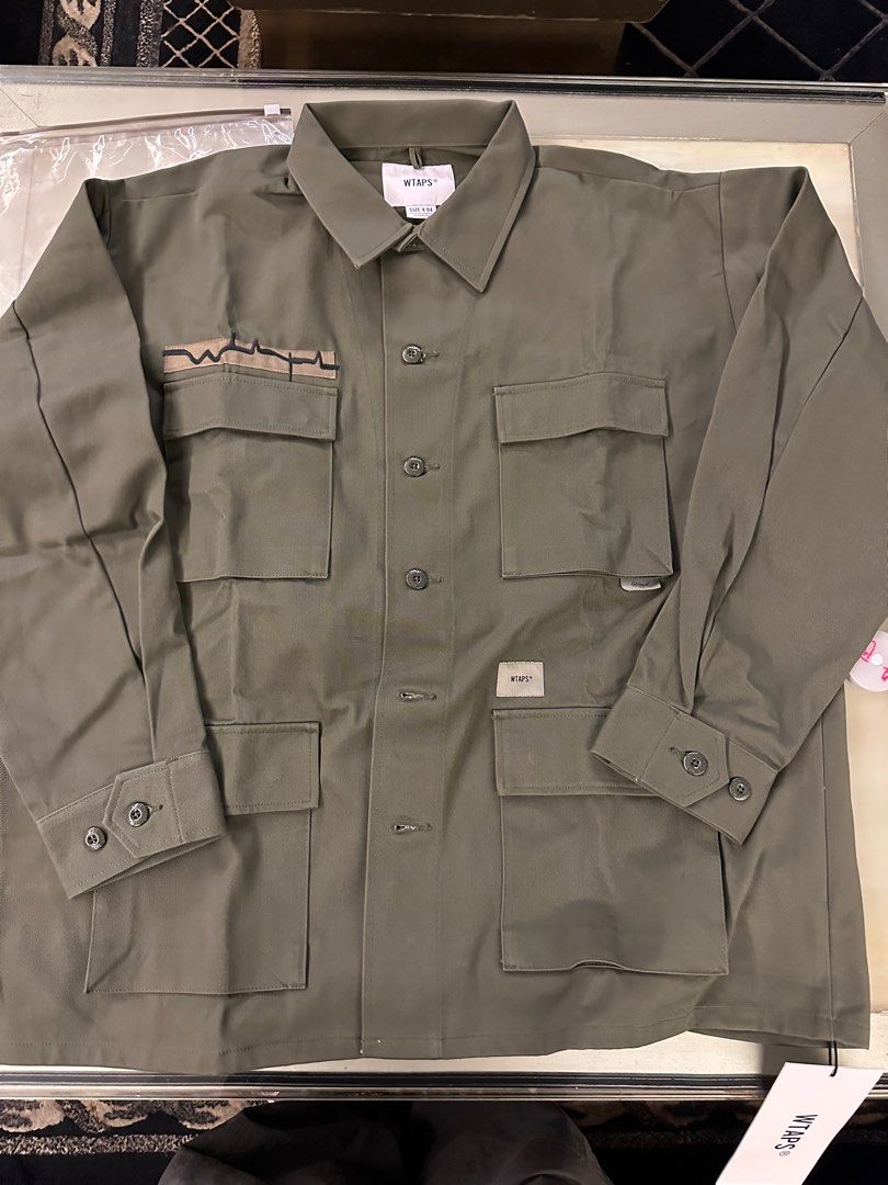 Wtaps jungle Ls cotton twill XL olive drab smock, 男裝, 運動服裝