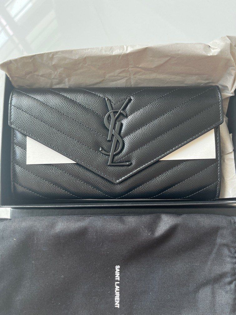 Monogram Small Leather Wallet in Black - Saint Laurent