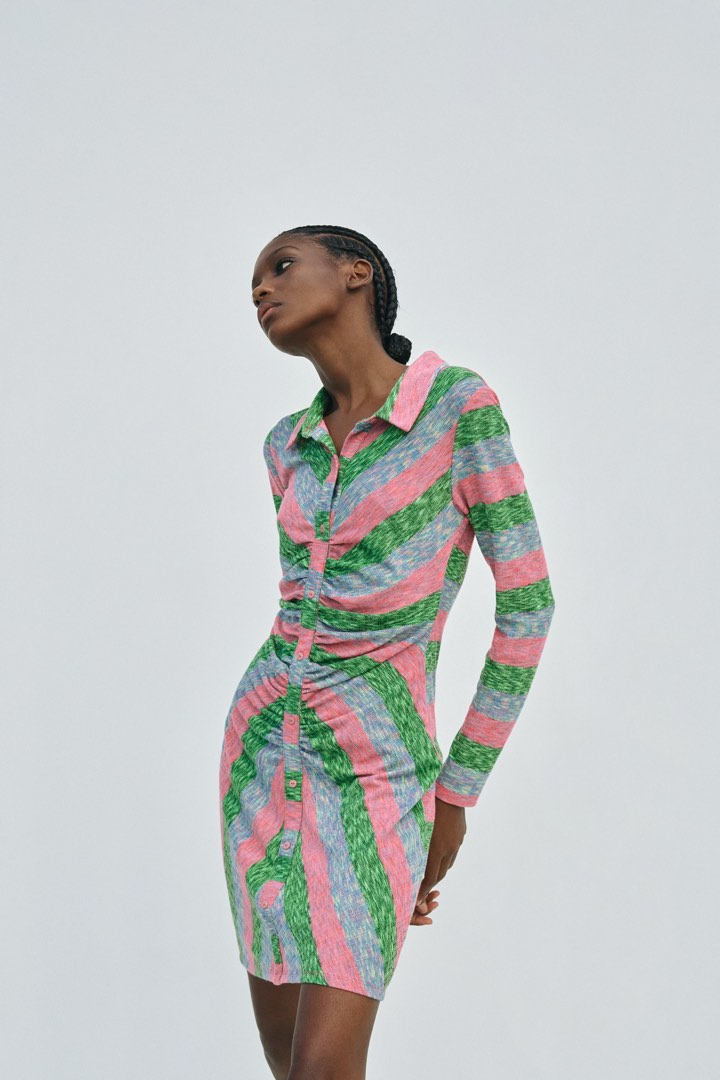 Zara snake shirt dress best sale