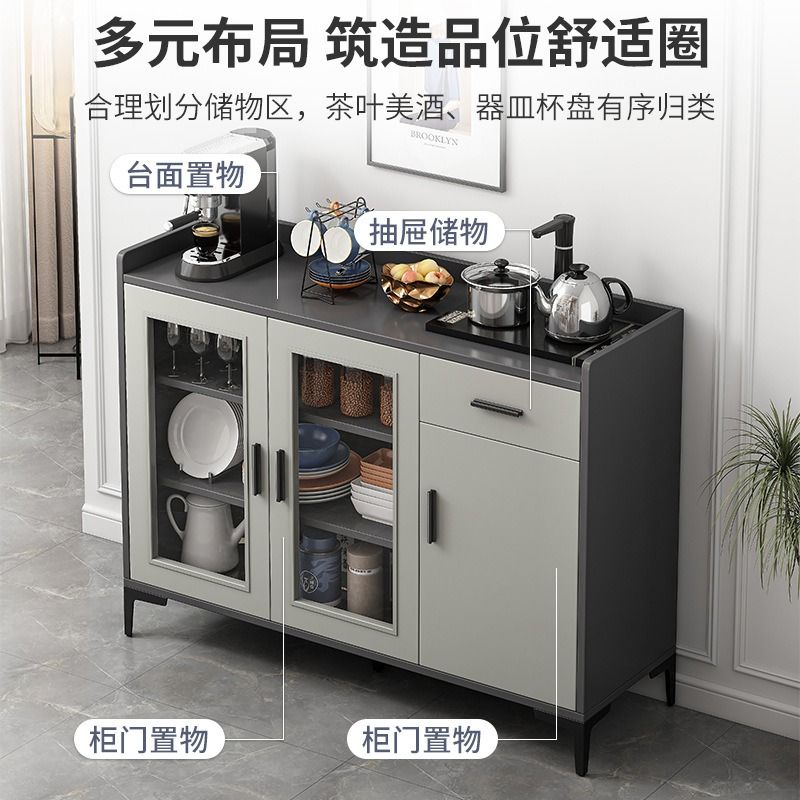 100cm Storage Cabinet Cupboard Sideboard Free Assembly Grey Cabinet
